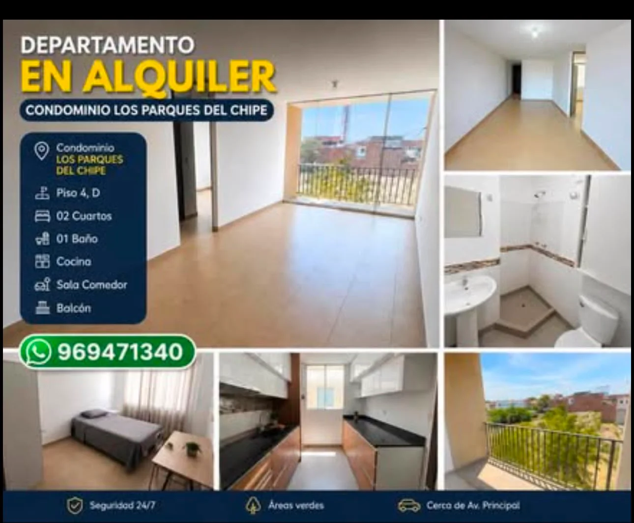 DEPARTAMENTO EN ALQUILER – CONDOMINIO LOS PARQUES DEL CHIPE 