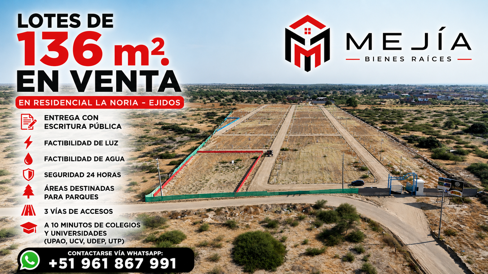 EN VENTA - LOTES EN ZONA EXCLUSIVA DE PIURA, LOS EJIDOS 